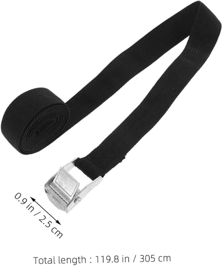 4Pcs Heavy Duty Zinc Alloy Cam Buckle Tie Down Straps Adjustable Lashing Straps for Cargo Luggage Automotive Black - Image 3