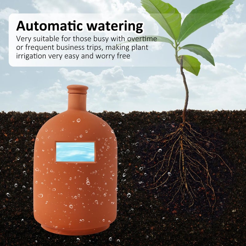 Lovely Ran Large 3.3L Terracotta Watering Pots Ollas Self Watering Planter Watering System 10inch-Simple Irrigation Peripheral Water System Indoor Outdoor Plant Watering Globes Large Reservoir Bulbs - Image 3