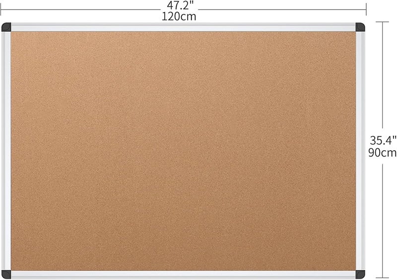 VIZ-PRO Cork Notice Board, 48 X 36 Inches, Pack of 2, Silver Aluminium Frame - Image 2