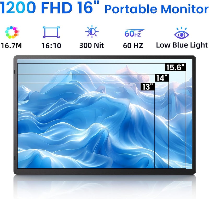 أوكير Portable Monitor for Laptop - Laptop Screen Extender HDMI USB C Travel External Display with Stand Gaming Monitor for PC MAC Switch Phone Computer Xbox PS4/5 - D1 - Image 2