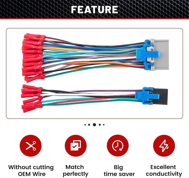 RED WOLF Car OE Radio Reverse Wiring Harness for 2002-2007 GM GMC Sierra Chevy Silverado Buick Cadillac Pontiac - Image 3