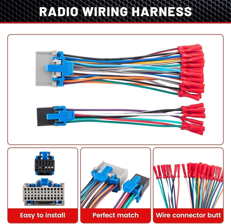 RED WOLF Car OE Radio Reverse Wiring Harness for 2002-2007 GM GMC Sierra Chevy Silverado Buick Cadillac Pontiac - Image 5