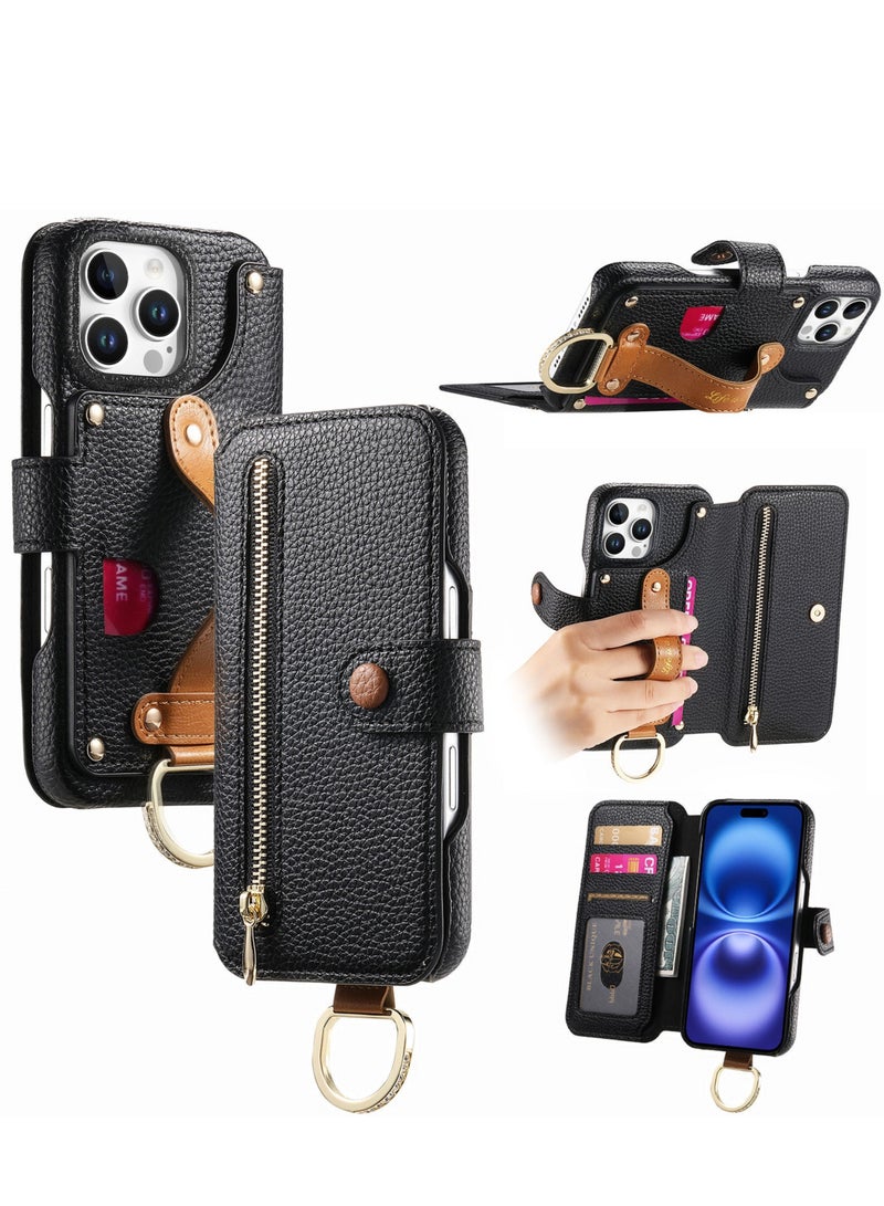 YANCI iPhone 16 Pro Case, iPhone 16 Pro Wallet Case with Card Holder,iPhone 16 Pro Phone Cover,Leather Flip Folio Case for iPhone 16 Pro - Image 1