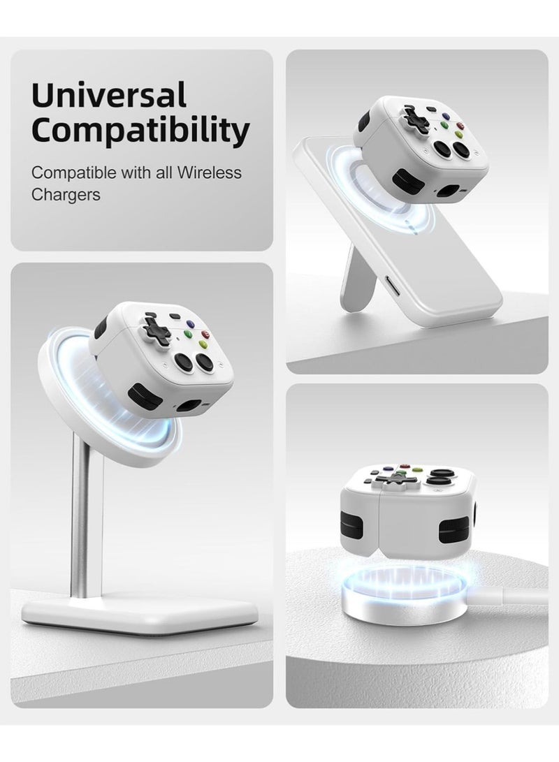 X-level Case for AirPods Pro 3 (2025) with Secure Lock Clip, Hard Shell Game Console Design Shockproof Protective Cover for Apple AirPod Pro 3rd Generation with Cleaner Kit & Keychain, White - Image 5