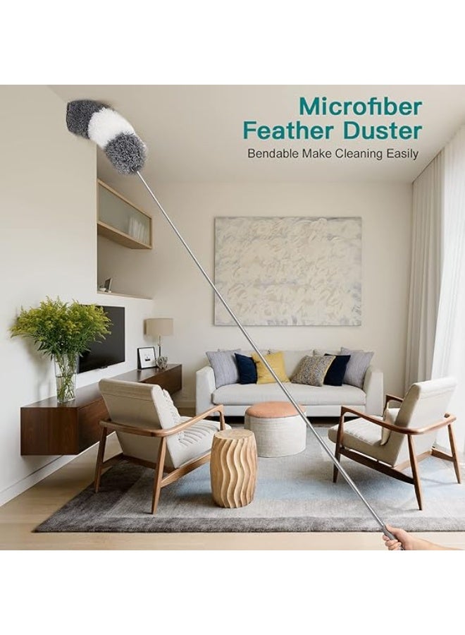 Extendable & Bendable Microfiber Duster – Lightweight and Washable with Long Pole for Ceiling Fans, High Ceilings, Curtains and Furniture - Image 1