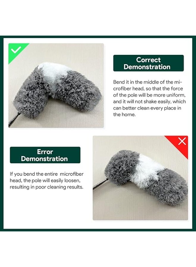 Extendable & Bendable Microfiber Duster – Lightweight and Washable with Long Pole for Ceiling Fans, High Ceilings, Curtains and Furniture - Image 3