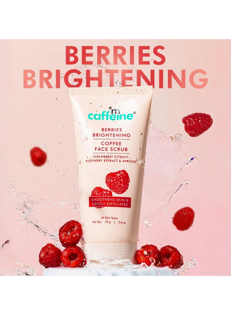 MCaffeine Berries Brightening Coffee Face Scrub For Glowing Skin | Gently Exfoliates, Smoothes & Improves Skin Tone | Removes Tan&Dead Skin | Tan Removal Face Scrub -75Gm  - Image 2