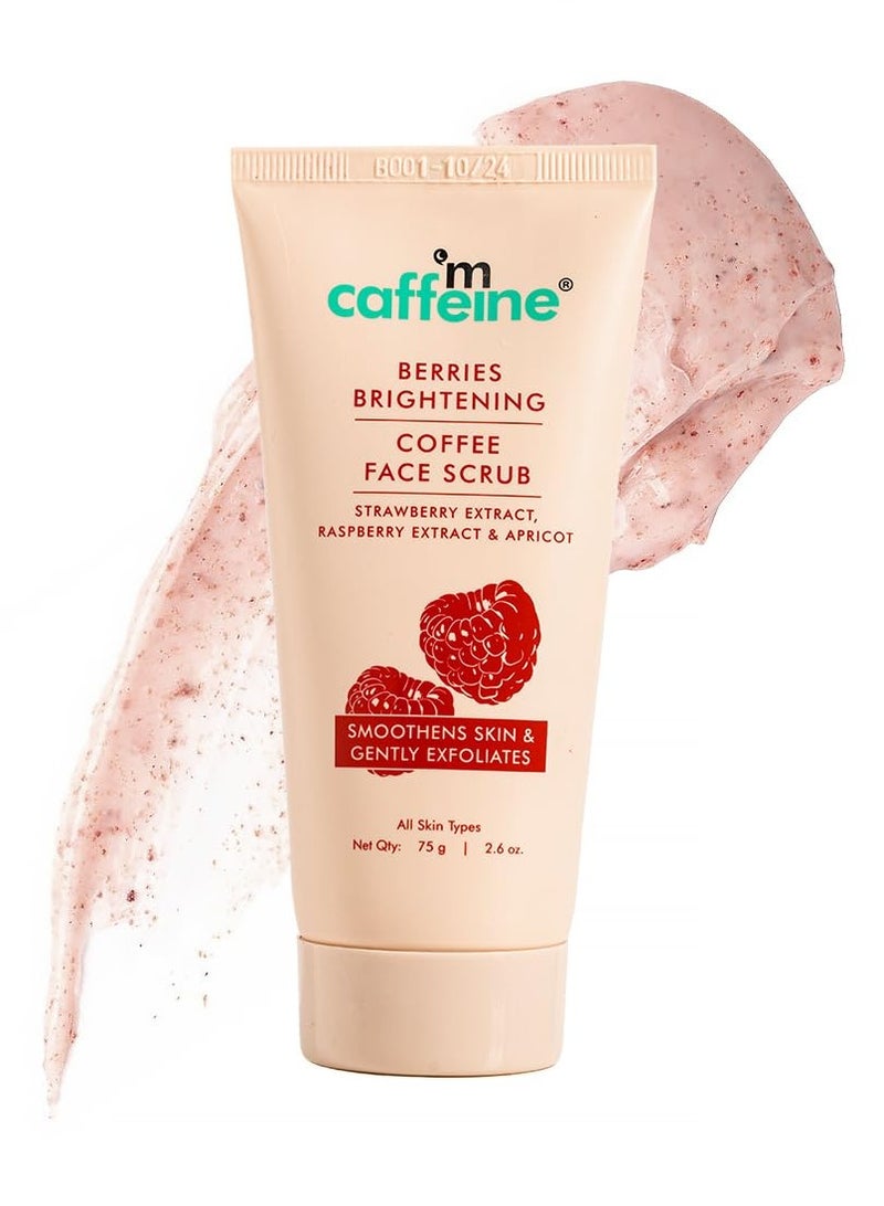 MCaffeine Berries Brightening Coffee Face Scrub For Glowing Skin | Gently Exfoliates, Smoothes & Improves Skin Tone | Removes Tan&Dead Skin | Tan Removal Face Scrub -75Gm  - Image 1