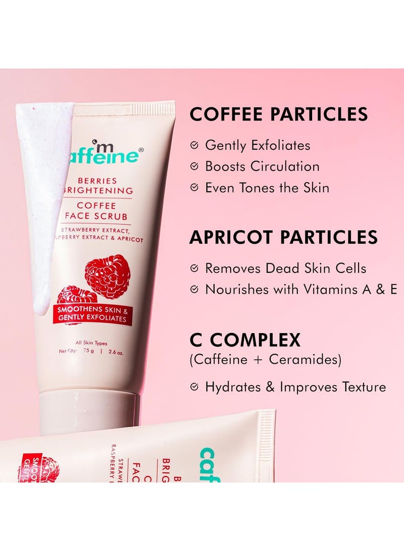 MCaffeine Berries Brightening Coffee Face Scrub For Glowing Skin | Gently Exfoliates, Smoothes & Improves Skin Tone | Removes Tan&Dead Skin | Tan Removal Face Scrub -75Gm  - Image 5
