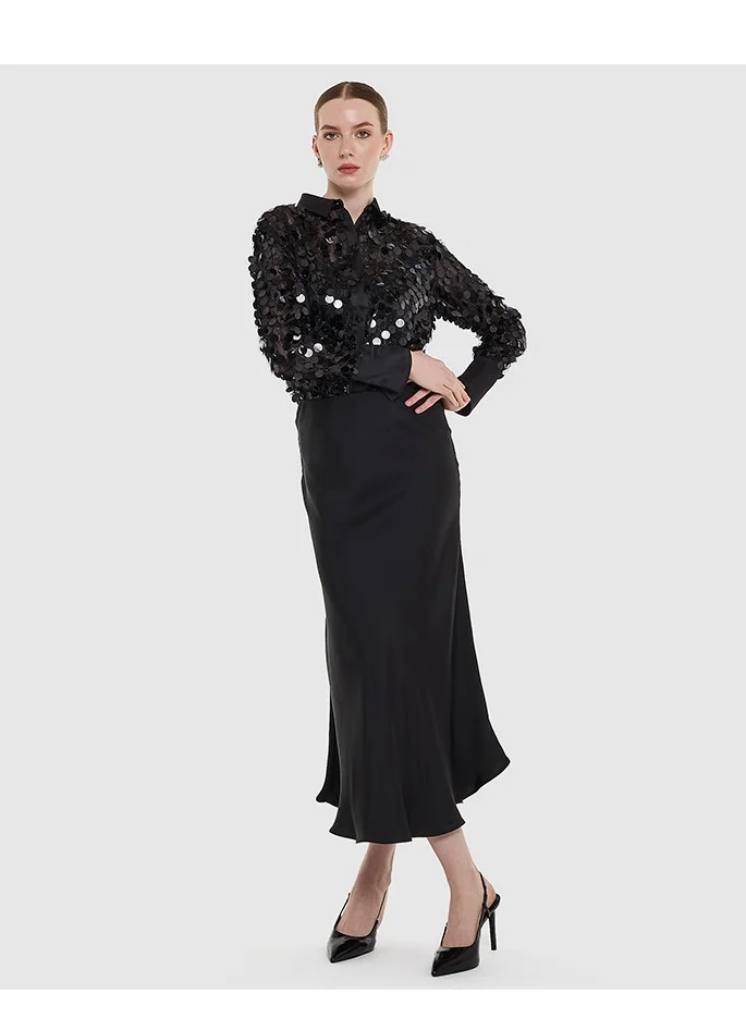 Satin Midi Skirt