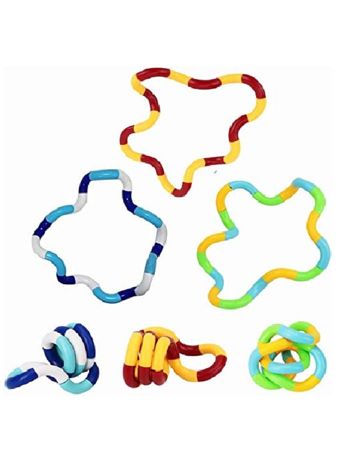 Tangles Fidget Toys,3PCS Twisty Fidget Brain Imagine Tools,Magic Fidget Toys,Sensory Toys,Combine into New Shapes,Stress Relief and Anti-Anxiety Sensory Fidget Toy, Brain Imagine Sensory Toys (3PCS) - Image 1