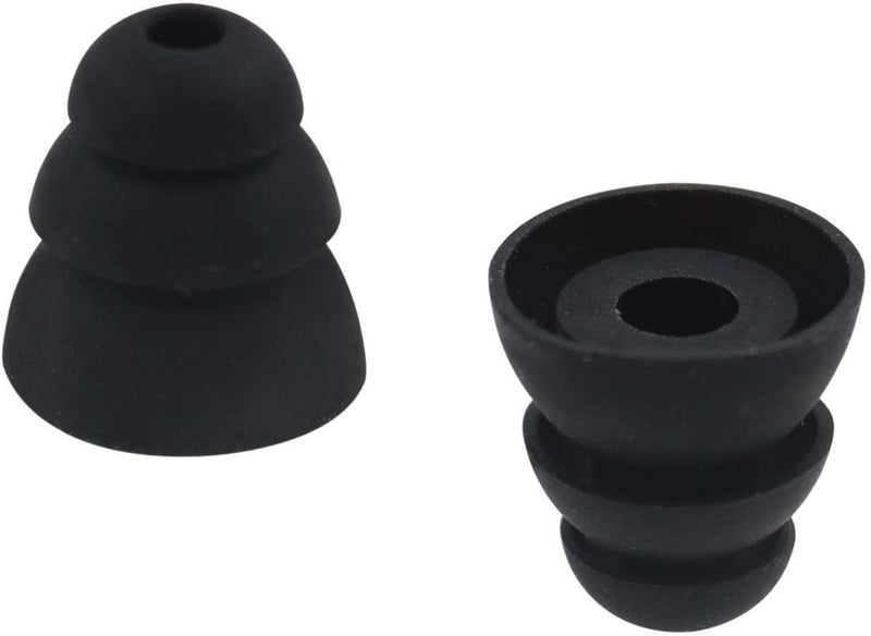BLLQ Earbuds Tips 12 Pairs Replacement Triple Flange Conical EarTips Earbuds Eartips for Most in-Ear Earphones (Sony/Beats/AKG/KZ etc.),S/M/L 12 Pairs, Black (431B) - Image 5