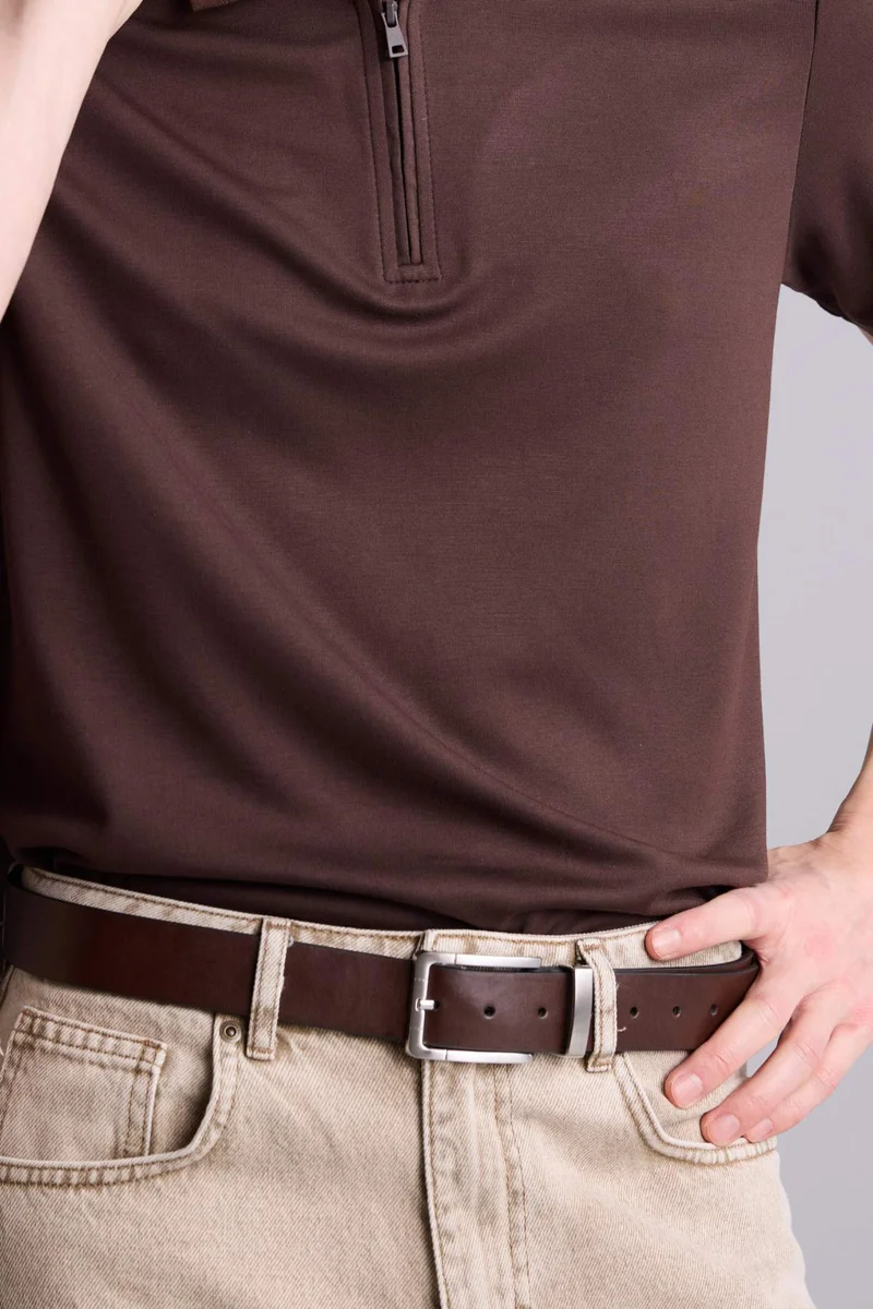 DeFacto Man Rectangle Clasp Faux Leather Jean Belt