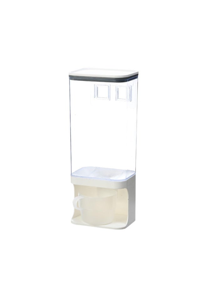 موزع طعام، موزع منظفات الغسيل، مثبت على الحائط لحبات الغسيل، تنظيم غرفة الغسيل، لمسحوق منظف الغسيل، كريم، حبوب. - Image 1