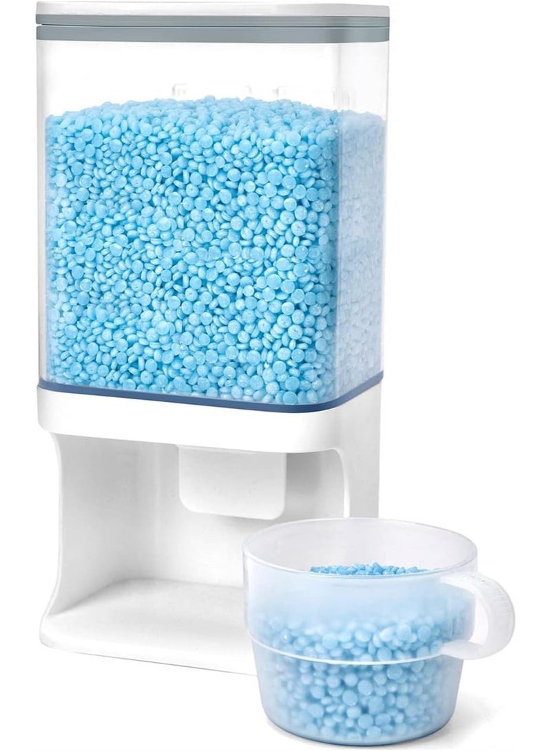 موزع طعام، موزع منظفات الغسيل، مثبت على الحائط لحبات الغسيل، تنظيم غرفة الغسيل، لمسحوق منظف الغسيل، كريم، حبوب. - Image 2