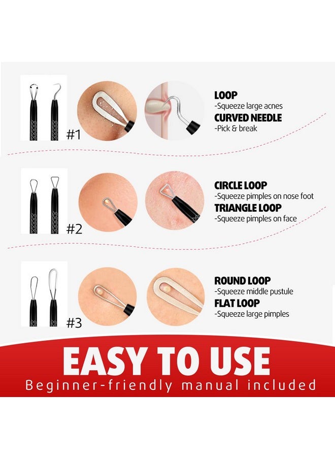 Pimple Popper Tool Kit Blackhead Remover Tools Blackhead Extractor Tool Pimple Extractor Tool Zit Popper Tool For Acne Whitehead Comedone Pimple Zit On Nose With Travel Case