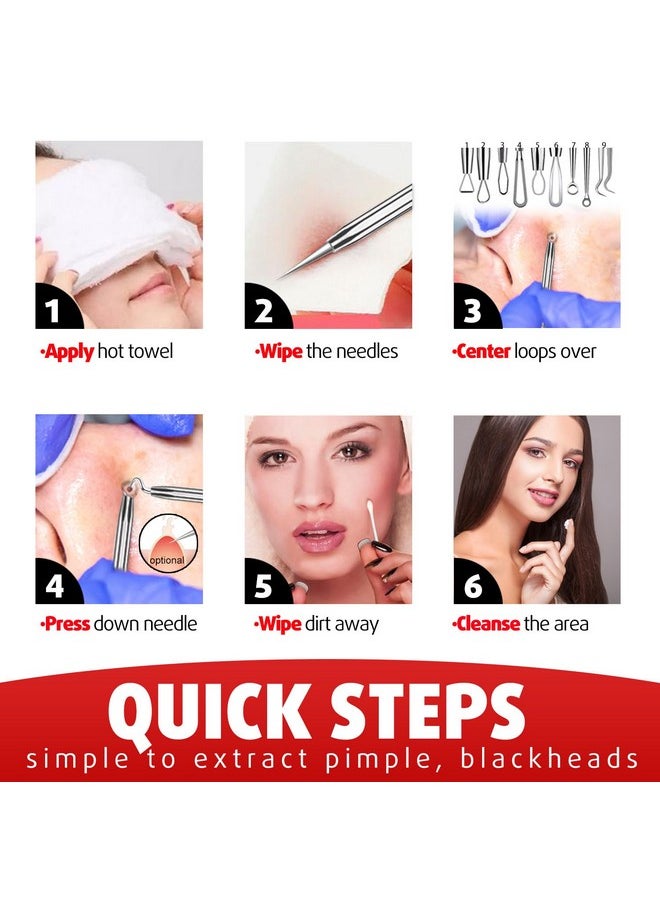 Pimple Popper Tool Kit Blackhead Remover Tools Blackhead Extractor Tool Pimple Extractor Tool Zit Popper Tool For Acne Whitehead Comedone Pimple Zit On Nose With Travel Case