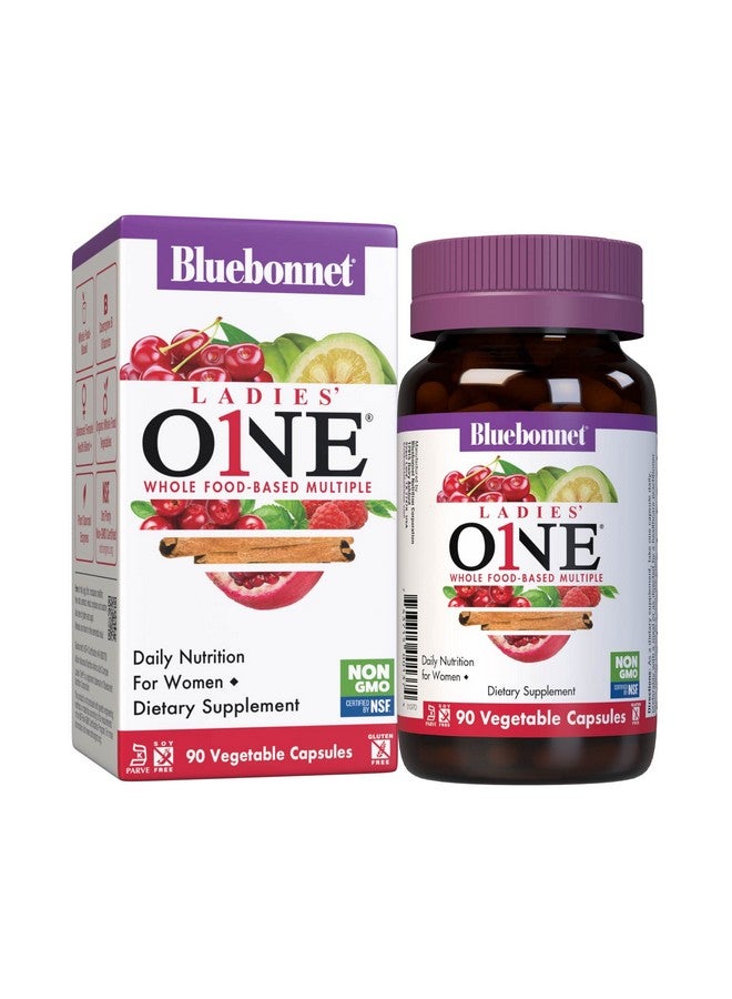 Bluebonnet نيوترشن ليديز كبسولة نباتية واحدة، غذاء كامل، متعدد الفيتامينات، نباتي عضوي، طاقة حيوية، نونجمو، خالٍ من الغلوتين، خالٍ من الصويا، خالٍ من الحليب، كوشير، 90 كبسولة نباتية، إمداد لمدة 3 أشهر - Image 1