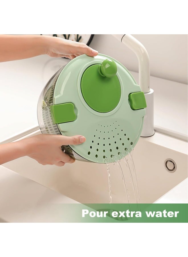 MostNow Salad Spinner with Bowl, Spin & Dry Salad Greens, Fruits & Vegetables,Large Spin Stop Salad Spinner- Wash,lettuce shredder, plastic salad bowls with lids,fruit mixer (Light Green) - Image 2
