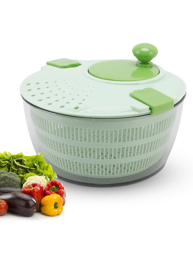 MostNow Salad Spinner with Bowl, Spin & Dry Salad Greens, Fruits & Vegetables,Large Spin Stop Salad Spinner- Wash,lettuce shredder, plastic salad bowls with lids,fruit mixer (Light Green) - Image 1