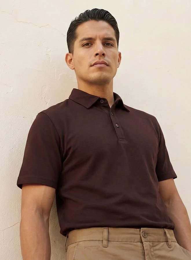 Splash FAV Basic Short Sleeves Textured Polo T-shirt