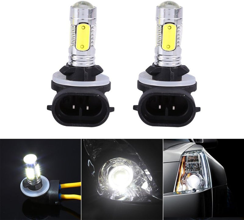 كلاراكو مصابيح ضباب LED من كلاركو، 2 × سيارة شاحنة 5 مصابيح LED COB 7.5 واط 6500 كلفن مصابيح ضباب بيضاء DRL لموديلات 881، 862، 886، 894، 896، 898، H27W/2 - Image 5