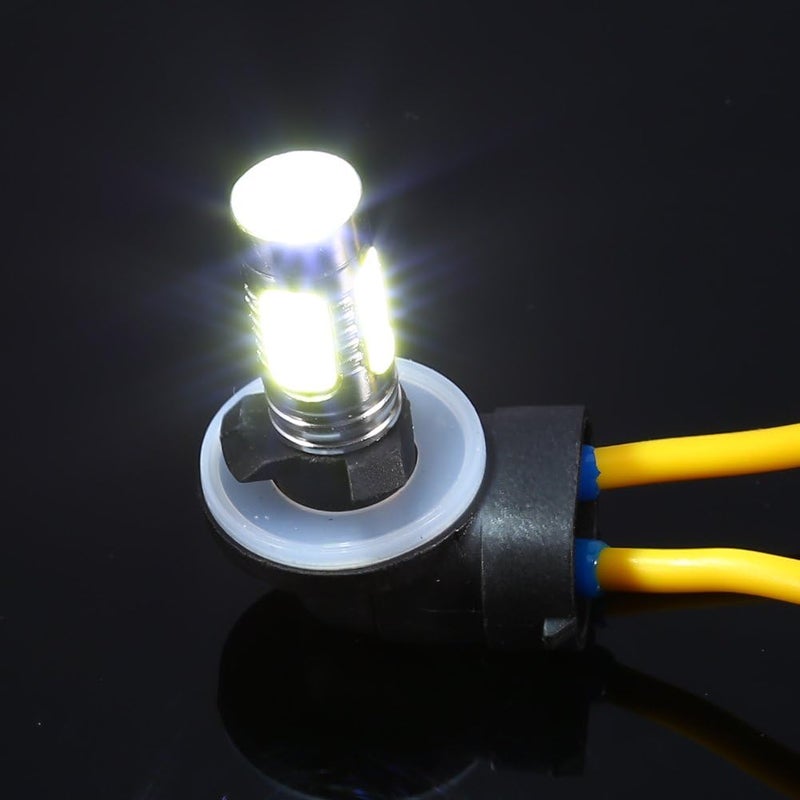 كلاراكو مصابيح ضباب LED من كلاركو، 2 × سيارة شاحنة 5 مصابيح LED COB 7.5 واط 6500 كلفن مصابيح ضباب بيضاء DRL لموديلات 881، 862، 886، 894، 896، 898، H27W/2 - Image 4