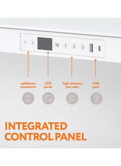SkyLand Electric Height Adjustable Desk - Sit-Stand Workstation with Drawer, Wireless Charging, Tempered Glass, Memory Control, Child Lock, Dual USB and Type-C Ports - White Home Office Desk  - Image 2