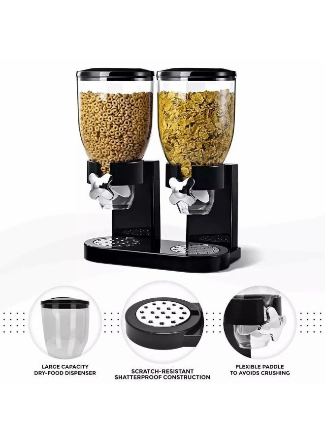 Macon Classic Double Cereal Dispenser – 2x2L Capacity, Airtight Seal, Portion Control – Ideal for Dry Food, Snacks, Oatmeal & Candy - Image 5