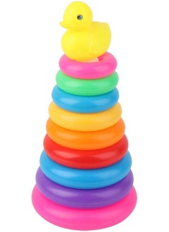 Multicolor Planet Of Toys Childrens Ring Throwing,Stacking with a Duck Toy (pink)