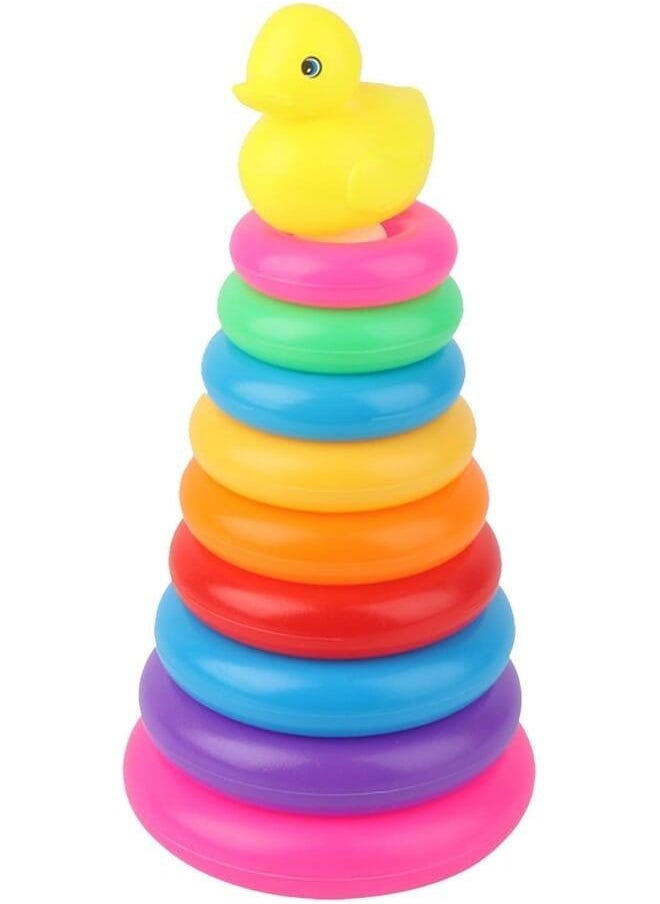 Generic - Multicolor Planet Of Toys Childrens Ring Throwing,Stacking with a Duck Toy (pink) - Image 1