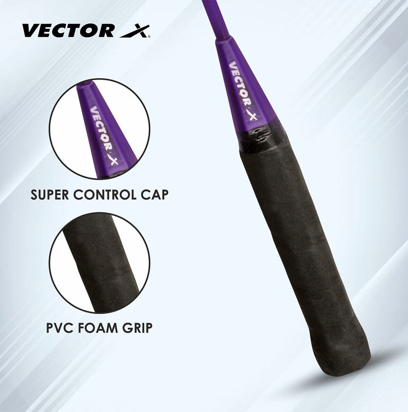 Vector X VXB-70 Badminton Racquet (1 PC Racquet + Full Cover, Purple) - Image 5