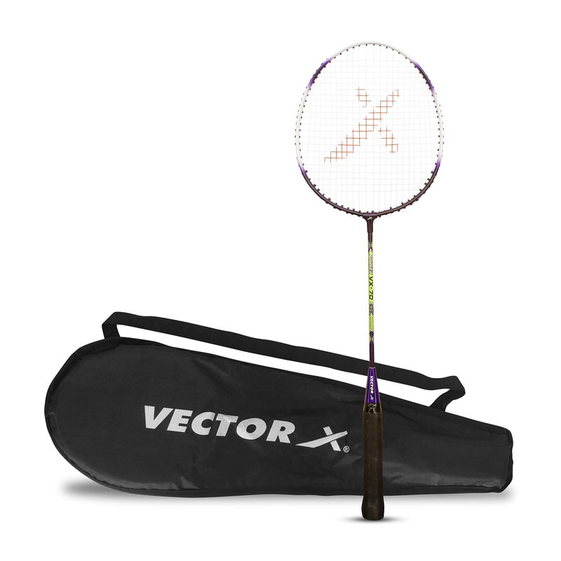 Vector X VXB-70 Badminton Racquet (1 PC Racquet + Full Cover, Purple) - Image 4