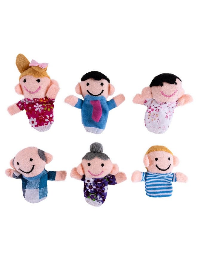 Super Z Outlet Mini Grandparents, Mom & Dad, Brother & Sister Family Style Finger Puppets for Children, Shows, Playtime, Schools - 6 Piece (Family 1) - Image 1
