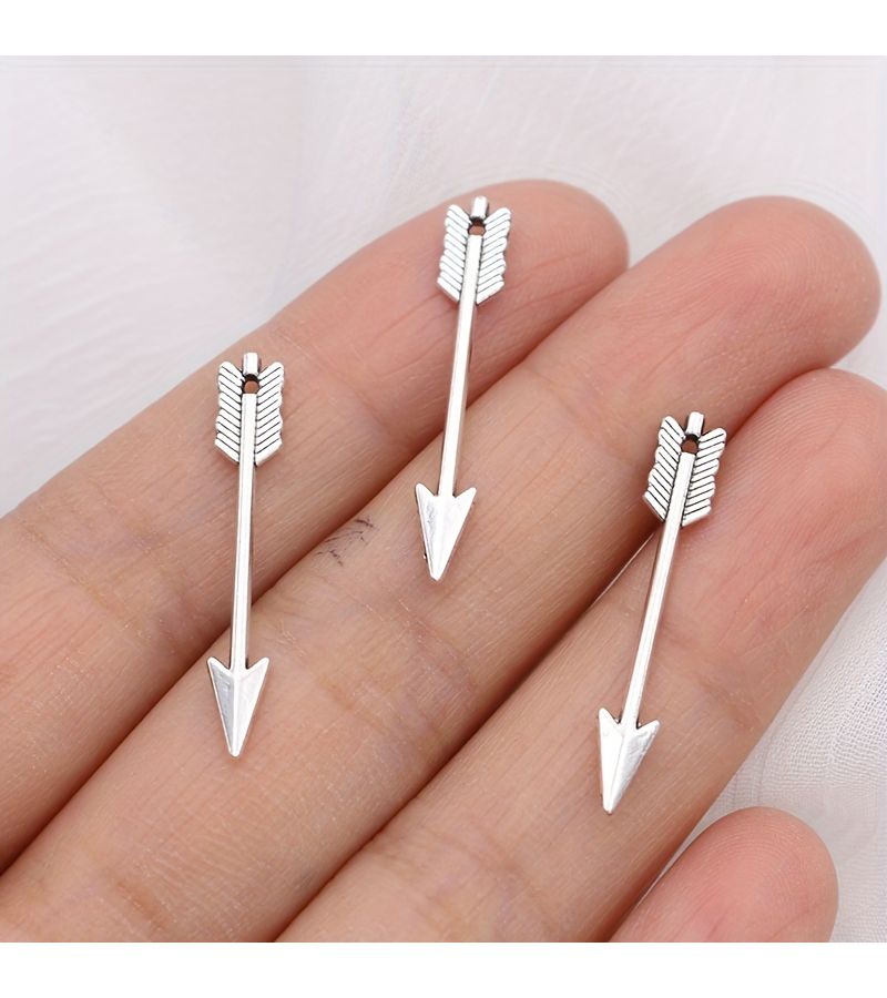 18pcs Zinc Alloy Arrow Pendants Metal Jewelry Making Kit For DIY Necklace Earrings - Image 1