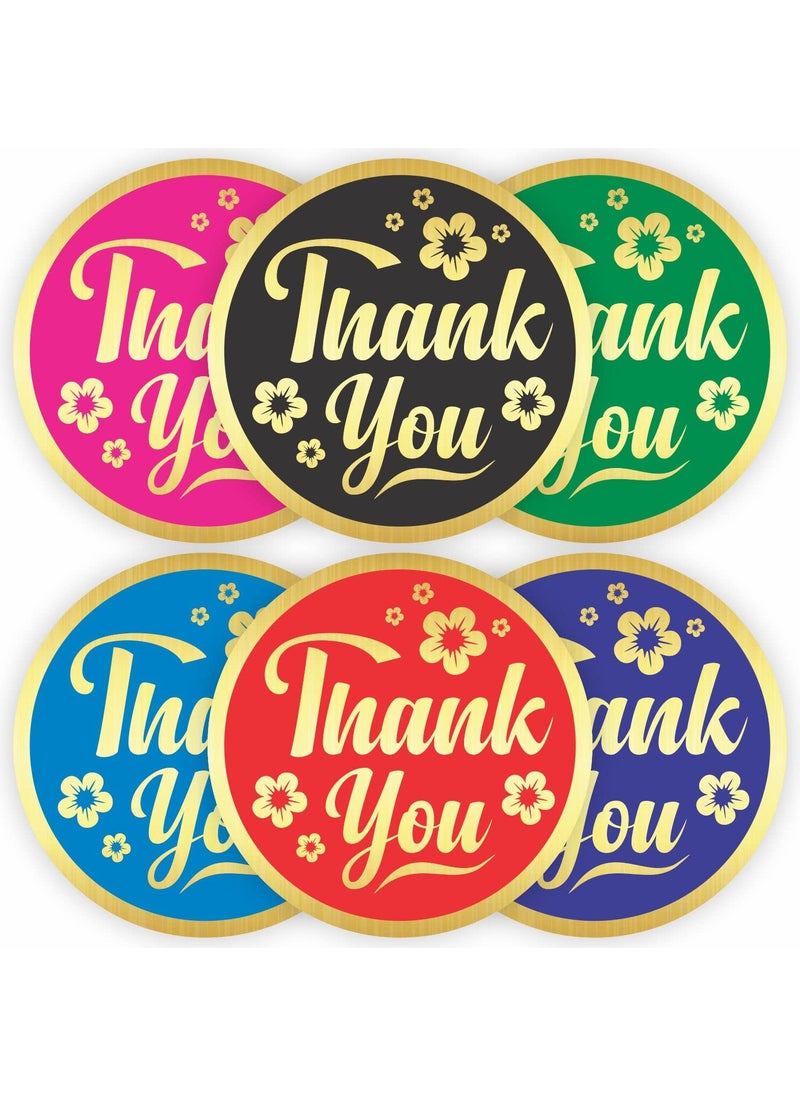 PARTH IMPEX Thank You Stickers Seals Labels Pack of 120 2 Large Round Gold Foil Stamping for Cards Gift Envelopes Boxes  Multicolor 