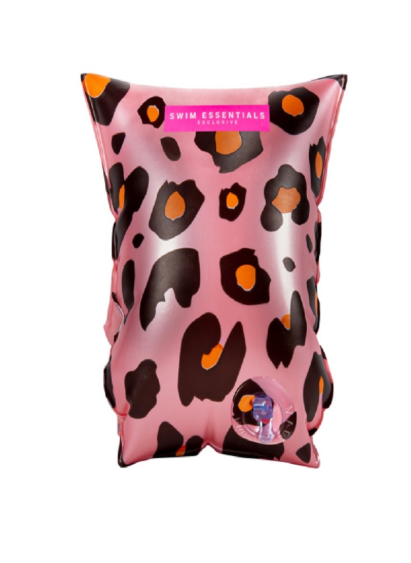 Swim Essentials  Rose Gold Leopard - Inflatable Swimming Armbands, Suitable for Age 0-2 years - Image 1