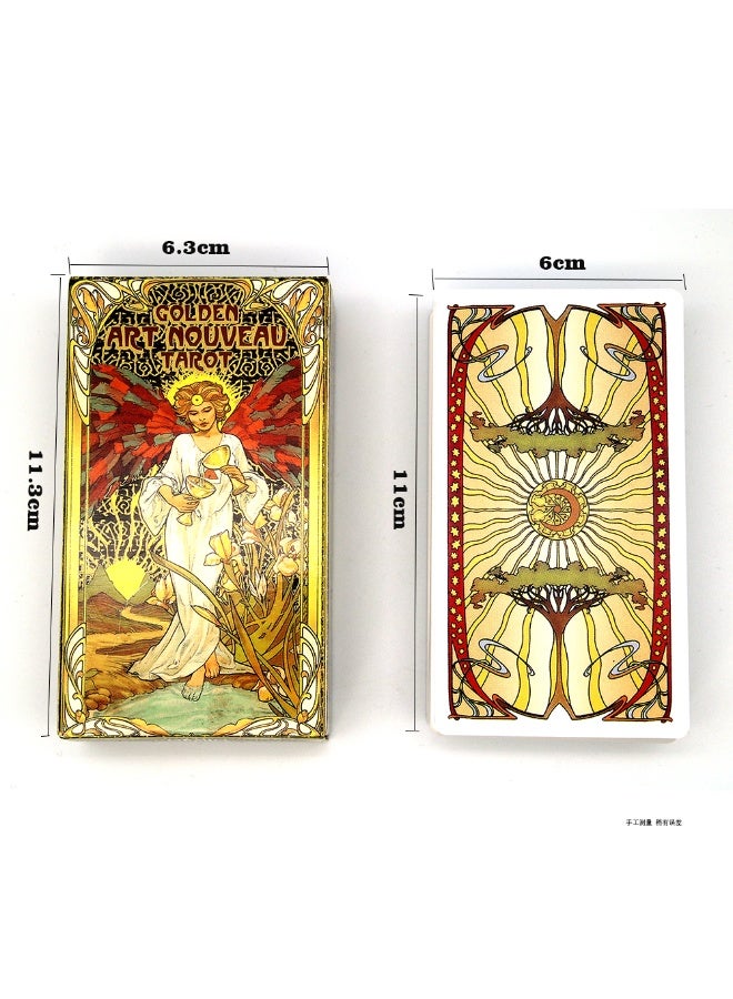 NIBEMINENT Golden Art Nouveau Tarot Deck Cards with Guidebook Cards Occult Divination Book Sets for Beginners Classic Art Nouveau Style - Image 5