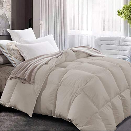 MAPLE DOWN Soft Queen Size Comforter Duvet InsertDown Alternative Comforter Quilted with Corner Tabs for All SeasonLightweight Breathable Brushed Microfiber Machine Washable Light Brown 90x90