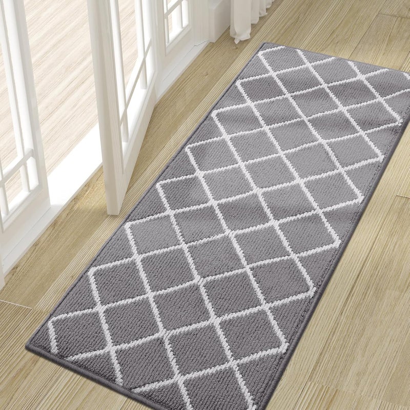 Finchitty Indoor Door Mat, Dirt Resistant and Absorbent, Low-Profile, Non-Slip, Washable Inside Floor Mats for Front Door, Back, and Entrance, 59" x 20", Grey - Image 1