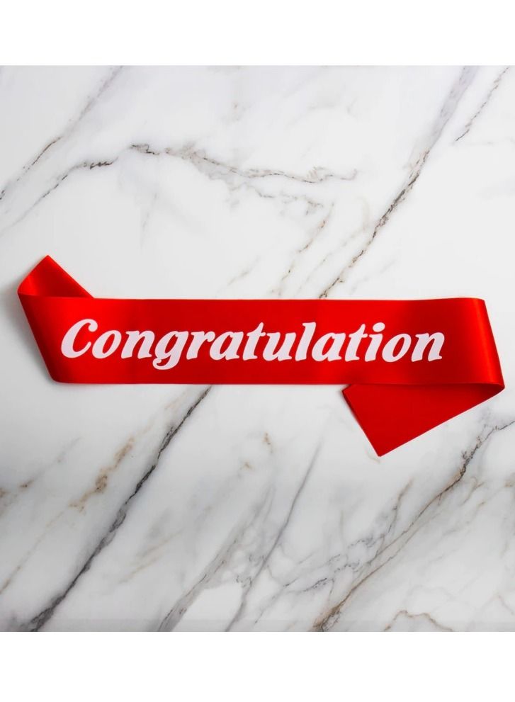 MARGOUN Congratulation Sash Graduation Party Red/White - Image 3