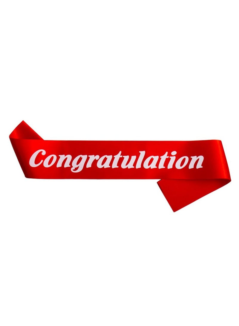 MARGOUN Congratulation Sash Graduation Party Red/White - Image 2