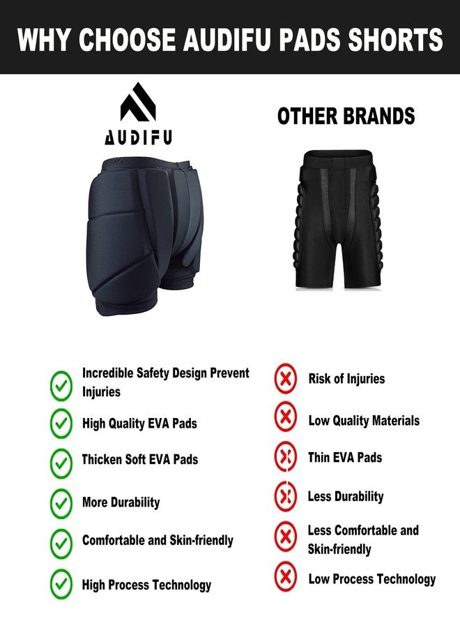 AUDIFU Kids Butt Pad Shorts for Skating Snowboarding Ski, Hip Protective Padded Shorts for Youth Child (Small) - Image 4