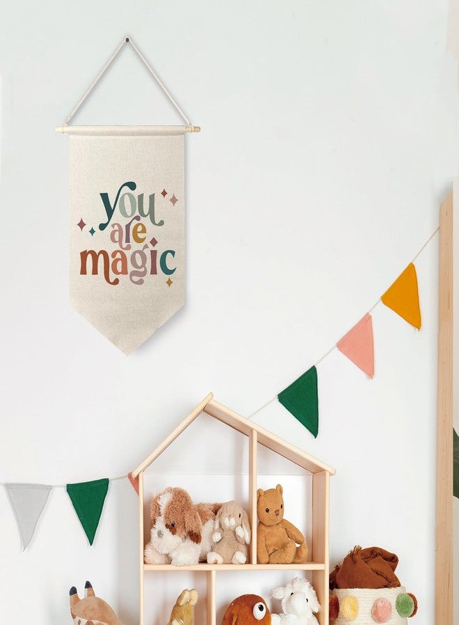 Qpenm You Are Magic Canvas Hanging Pennant Flag Banner,Inspirational Hanging Wall Canvas Banner,Kids Baby Canvas Flag,Nursery Classroom School Decor - Image 4