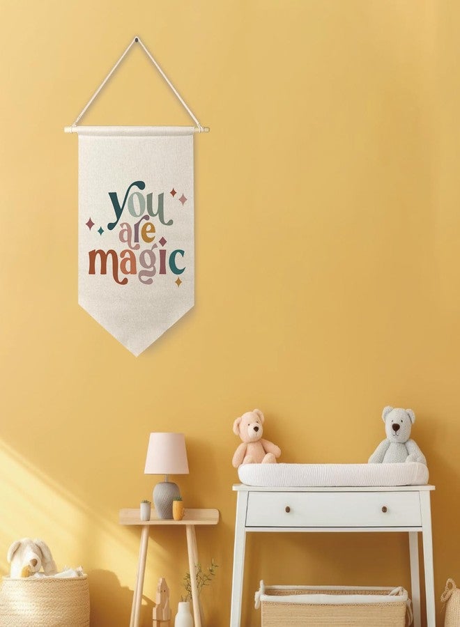 Qpenm You Are Magic Canvas Hanging Pennant Flag Banner,Inspirational Hanging Wall Canvas Banner,Kids Baby Canvas Flag,Nursery Classroom School Decor - Image 5