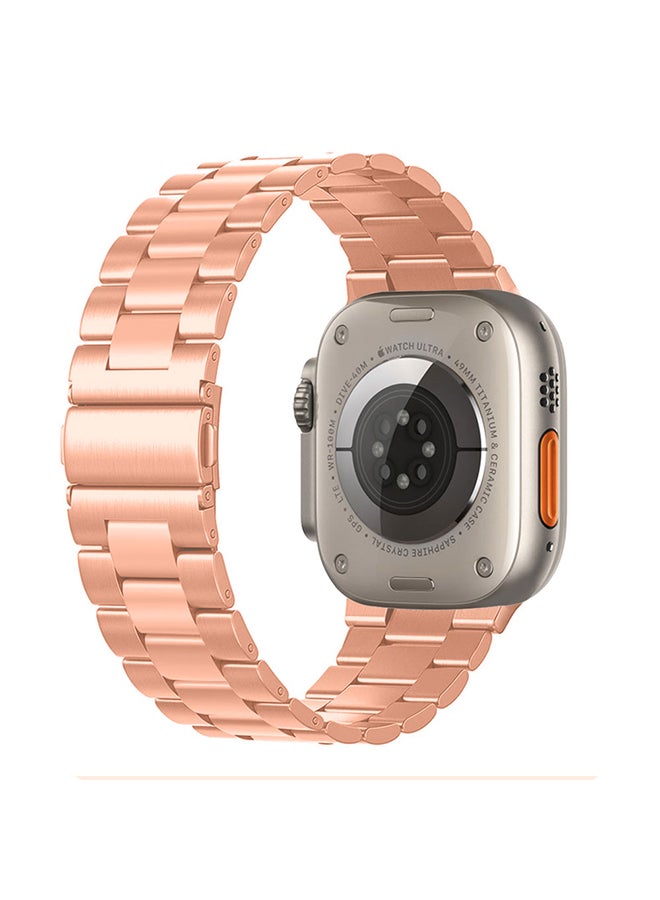Loquat Stainless Steel Band for Apple Watch Band 49mm 45mm 44mm 42mm Compatible with iWatch Strap Series Ultra/8/7/6/5/4/3/2/1/SE/SE2 Rose Gold  - Image 2