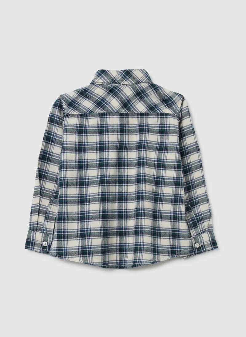 او في اس CHILDREN'S SHIRT IN PURE MULTICOLOUR COTTON REGULAR FIT