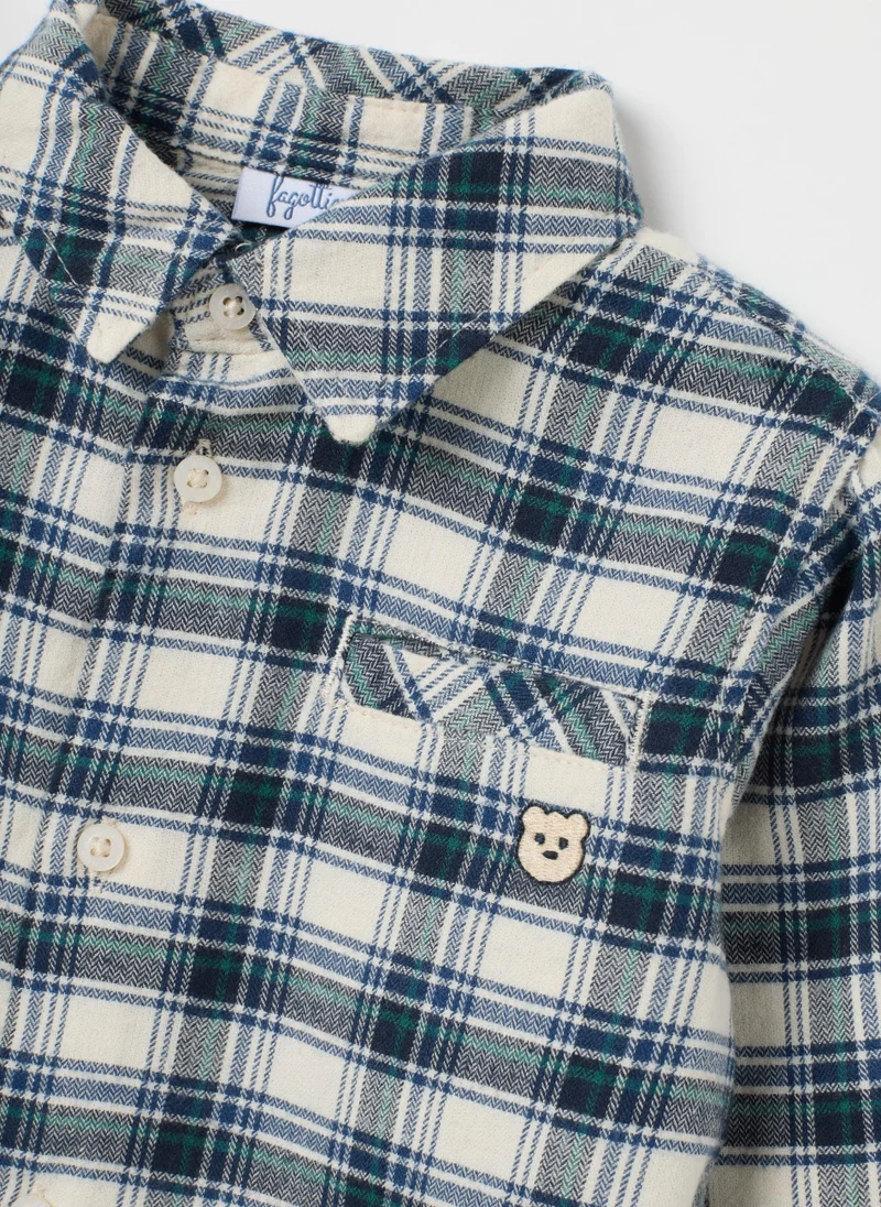 Ovs CHILDREN'S SHIRT IN PURE MULTICOLOUR COTTON REGULAR FIT