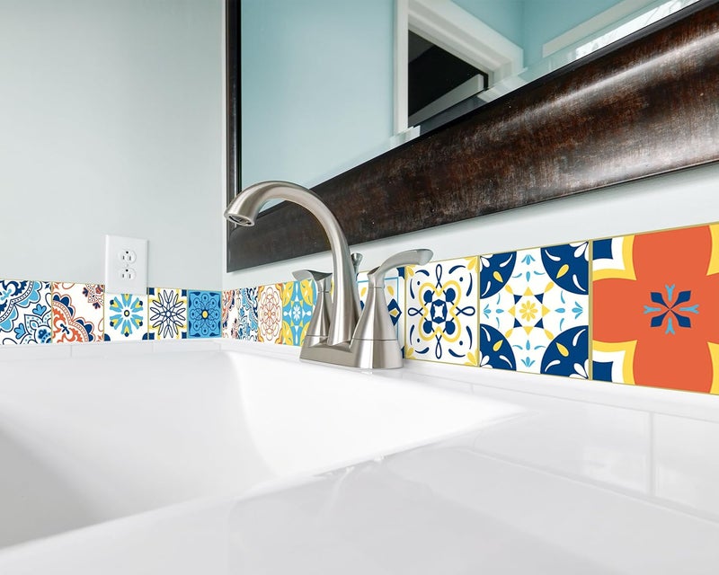 FLFK Wall Border Tile Stickers Peel and Stick Wallpaper Border for Kitchen Backsplash Bathroom Shower Room,4"x240" - Image 4