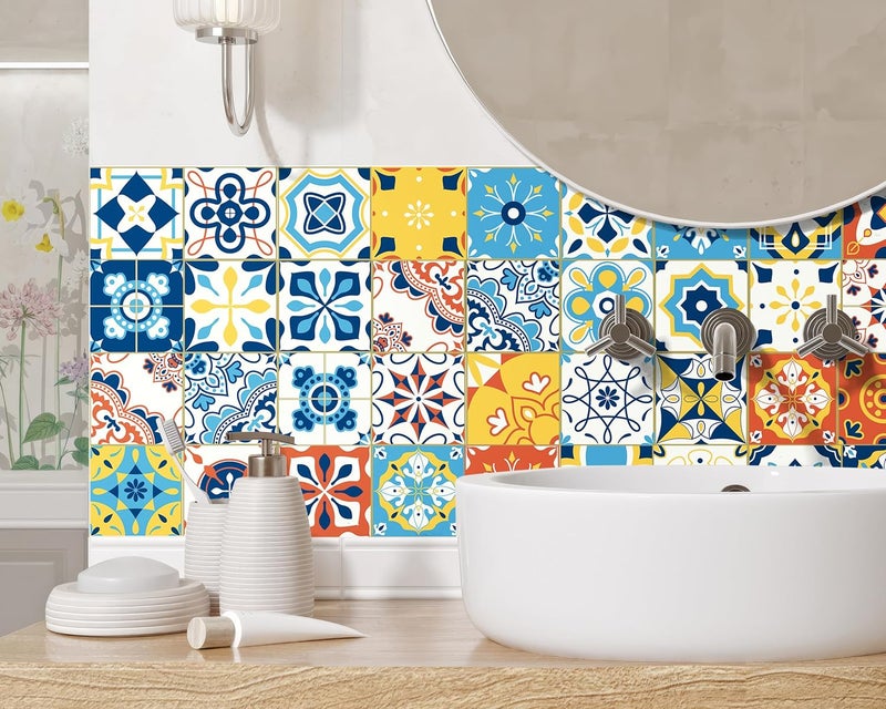 FLFK Wall Border Tile Stickers Peel and Stick Wallpaper Border for Kitchen Backsplash Bathroom Shower Room,4"x240" - Image 5